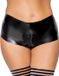 Late OV-Großhandel Latex Broekje Hotpants met Rits Zwart 2XL