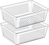 Storage Solutions Organizer/opbergmandje - 2x - kunststof - transparant - 1.2L - 18 x 13 x 6 cm