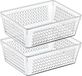 Storage Solutions Organizer/opbergmandje - 2x - kunststof - transparant - 1.2L - 18 x 13 x 6 cm