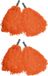 Funny Fashion Cheerballs/pompoms - set de 6x - orange - avec franges et poignée de bâton - 25 cm - pour enfants