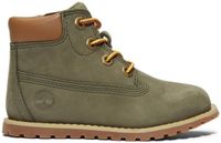 Timberland Pokey Pine Mid Lace Up With Zip Boot Kinderen Unisex Groen Leer Textiel Rubber Veterboots