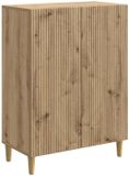 vidaXL Dressoir Artisanaal eiken 66 x 34,5 x 90 cm Bewerkt hout