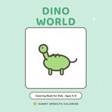 Dino World Coloring Book for Kids Ages 4-8