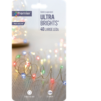 Premier 40 LED meerkleurige lichtketting op batterijen - 3.9 meter
