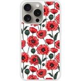 Apple iPhone 15 Fleurs de pavot Verstevigd hoesje met sublimatie bedrukking