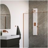Brauer Copper Edition Thermostatisch Douchepaneel Calacatta Gold - 20 cm - 2-weg - Koper Geborsteld PVD