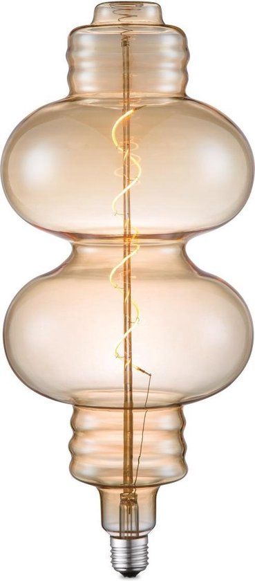 Home Sweet Home - Edison Vintage E27 LED filament lichtbron Spiraal - Amber - 18/18/40cm - Dimbaar - 4W 280lm 2700K - warm wit licht