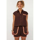 Ydence Bruin Regular Fit Casual Short