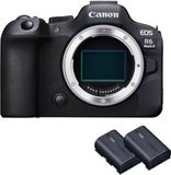 Canon EOS R6 Mark II | Full-Frame Systeemcamera (Alleen Body) + 2x Batterijen (Extra Accu Kit) | 24.2MP, 4K, Dual Pixel AF II, Bluetooth en Wi-Fi Camera | Uitstekende Prestaties Bij Laag Licht