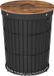 SONGMICS Wasmand met deksel - rond - 95 liter - hoogte 61 cm - zwart