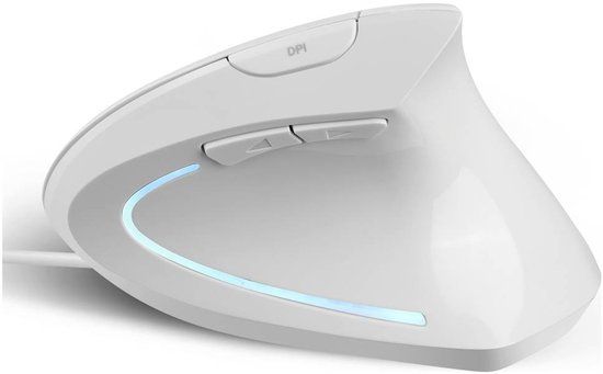 Perixx PERIMICE-513 W Ergonomische muis Kabelgebonden Optisch Wit 6 Toetsen 1600 dpi