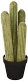 ASA 66216444 Cactus zilveren kaars in pot decoratieve cactus, kunststof, groen