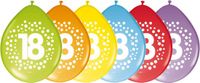 Folat 18 jaar ballonnen - 16 stuks - Mix kleuren - 29 cm