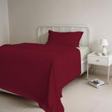 Italian Bed Linen Beddengoedset Natural Colour, bordeaux/crème, Frans bed