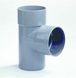DYKA T-stuk met 2x mof en 1x spie 90° PVC grijs keurmerk BRL52100 110mm