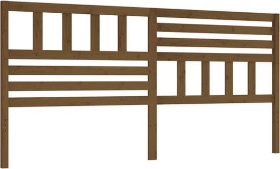 vidaXL Hoofdbord - 206x4x100 cm - Massief Grenenhout - Honingbruin