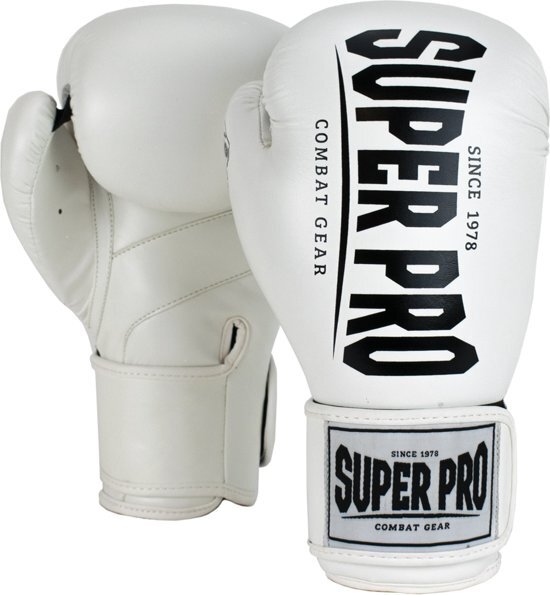 Super Pro Combat Gear Champ (kick)bokshandschoenen Wit/Zwart 16oz