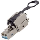 BKL Electronic RJ45-stekker, zonder gereedschap, Easy Pull, STP, Cat 6A 10121203 Stekker, recht Aantal polen (sensoren) 8P8C Zilver 1 stuk(s)