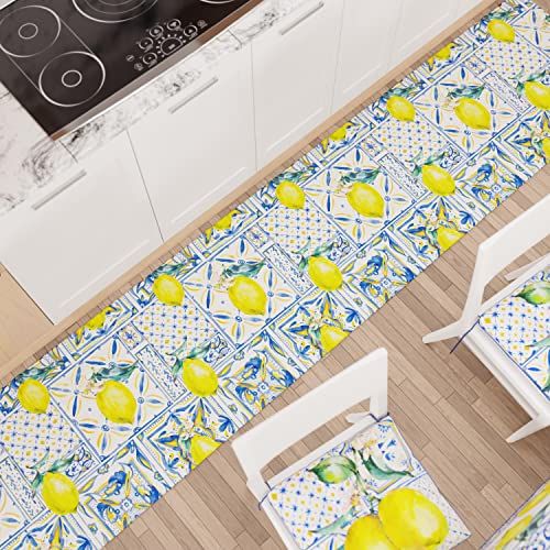 PETTI Artigiani Italiani - Vloerkleed voor keuken, loper voor keuken, antislip en wasbaar, 52 x 480 cm, Design Vilaser 01, 100% Made in Italy