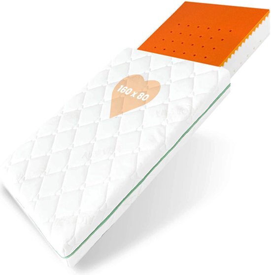 Bestcare Â® - EU-product Thermoelastic Visco Baby- en Junior-matras met Memory Foam voor beter slaapcomfort Afmeting: Visco Junior 160x80 cm Hoogte 13cm