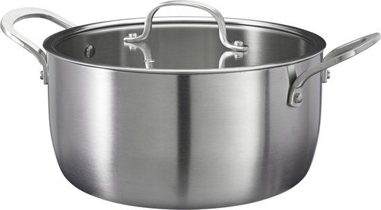 Cookinglife Kookpan met Glazen Deksel Signature Steel - RVS - ø 24 cm / 4 Liter