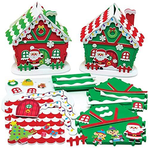 Baker Ross FX281 Kerstman Workshop sets - Set van 2, Kerst Decoratie Knutselsets voor Kinderen, schuim Kunst en Knutselen