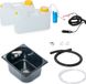 12V Mini-keuken, verkoopstand, bouwpakket, wasbak, afmetingen 325x265x150mm, donkere kleur, geschikt voor modellen T4, T5, T6
