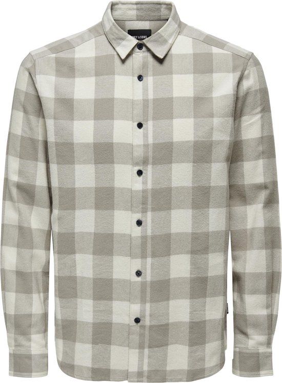 ONLY & SONS ONSGUDMUND LS CHECKED SHIRT NOOS Men's Shirt - Size XL - Antique White
