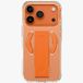 UNIQ Heldro Air MagClick Back Cover met magnetische gripband - Geschikt voor MagSafe - Transparant/Oranje - Apple iPhone 17 Pro