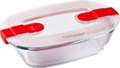 Pyrex Cook & Heat Rechthoekige Vershoudschaal met Deksel - 17 x 10 cm - Transparant