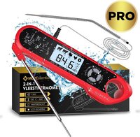 MostEssential PRO Edition 2-in-1 Vleesthermometer - Digitaal - Waterdicht - 350 °C - Rood