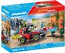 PLAYMOBIL Pompier avec quad, incluant arbres en feu, figurine et accessoires, 71825, convient aux enfants à partir de 3 ans