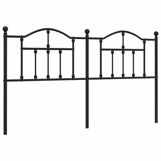 vidaXL Hoofdbord Metaal Zwart 180 cm