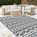 Markenlos Wan GmbH Omkeerbaar Buitentapijt Modern Geometrisch - Waterdicht & UV-bestendig voor Tuin, Terras en Camping