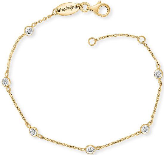 Engelsrufer Armband ERB-LILMOON-ZI-G - Geelgoud verguld zilver - Zirkonia - 17 cm