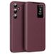 Samsung Étui à rabat Smart Clear View avec fente pour carte - Vin Rouge