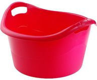 Hega Hogar Grote teil/afwasbak/kuip - kunststof - rond - handvatten - 45 x 27 cm - 18 liter - rood