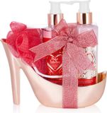BRUBAKER Cosmetics 4-Delig Bad en Doucheset - Raspberry Champagne