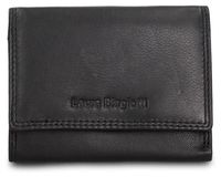 Laura Biagiotti Portefeuille femme, cuir véritable, fermeture à bouton-pression, noir