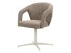 LEON Chaise rembourrée 60x62x80 en bouclé brun chiné