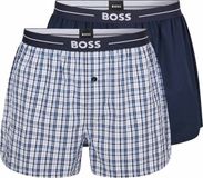 Boss Hugo Boss heren BOSS 2P wijde boxershorts basic check blauw