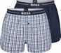 Boss Hugo Boss heren BOSS 2P wijde boxershorts basic check blauw