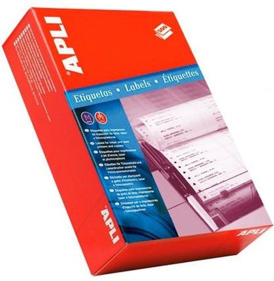 Apli Stickers/etiketten 134,6 x 99,4 mm Matrixprinter 1500 Lakens Wit