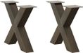 vidaXL Salontafelpoten - 2 stuks - X-vormig - 50x(42-43) cm - Staal - Naturel