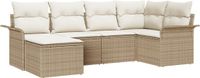 vidaXL Tuinbank - Beige - Polyrattan