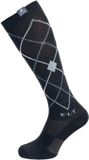 Elt Waldhausen Rijsokken ELT Argyle zwart/blauw steen S