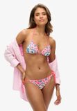 Superdry Triangelbikinitop met koordjes Dames Roze bandana Gebloemd Mouwloos L