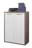 Composad Design opbergkast met 2 deuren, archiefkast (b x h x d) 81,60 x 112 x 35,70 cm, eiken Sonoma en wit gelakt, kantoor, gemaakt in Italië