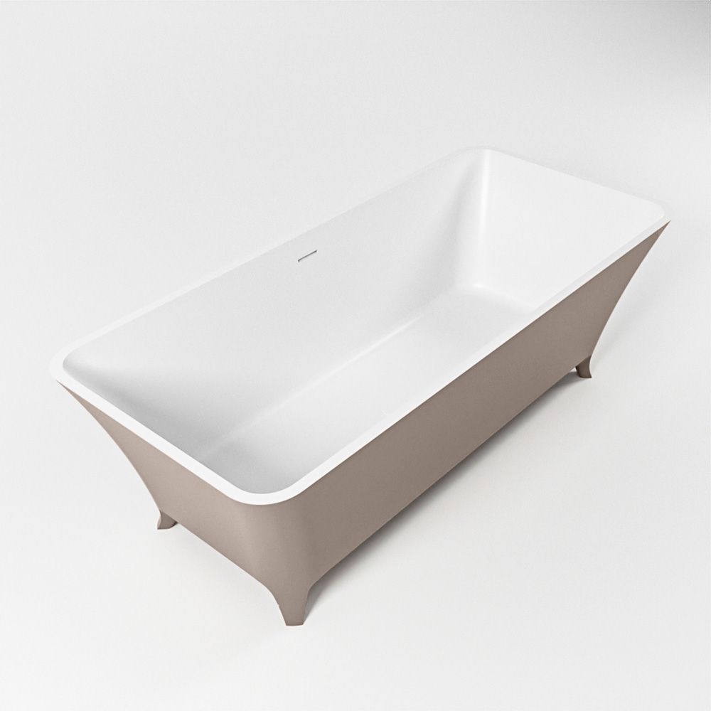 Mondiaz Lundy vrijstaand bad solid surface 170x75cm Smoke met Talc