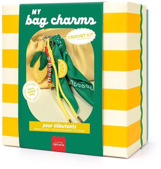 LA PETITE épicerie Kit DIY Crochet - My Bag Charms / Mijn Tasbedels - DOLCE VITA tasbedels om te haken | Creatieve | Hobbyset | kinderen en volwassenen | beginnersvriendelijk